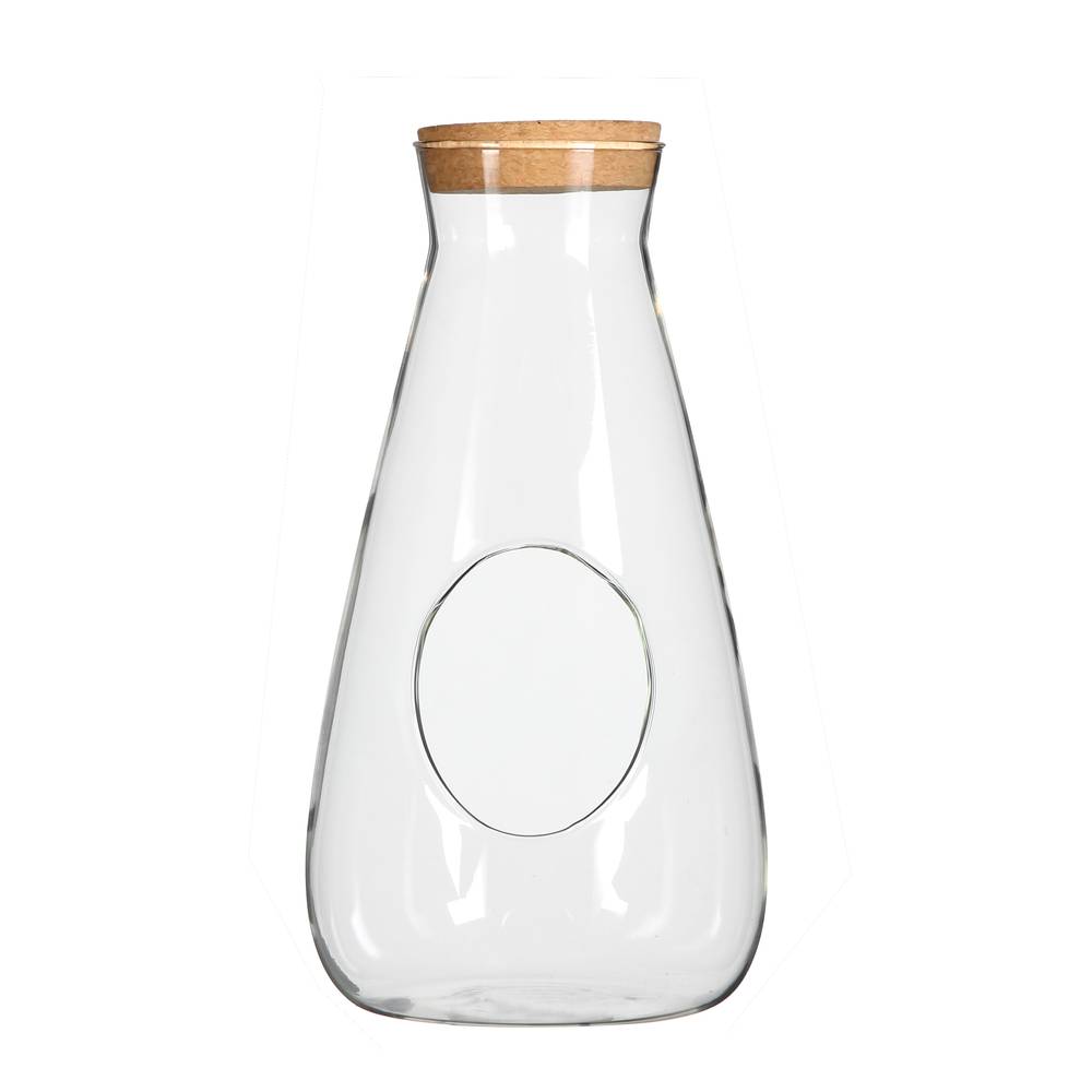 Glas Flasche mit Kork D14cm H27cm