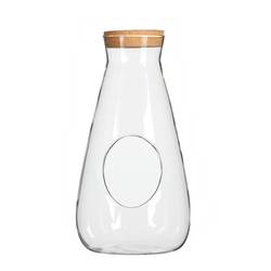 Glas Flasche mit Kork D14cm H27cm