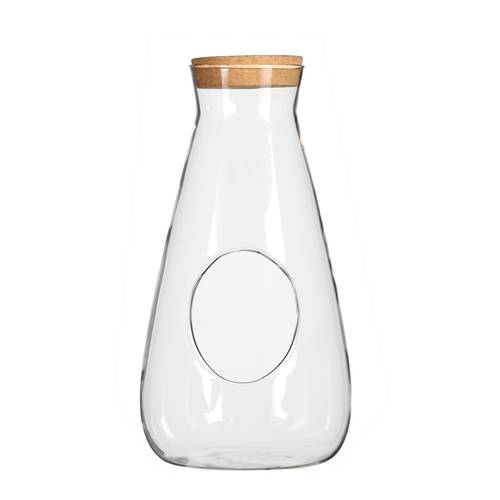 Glas Flasche mit Kork D14cm H27cm