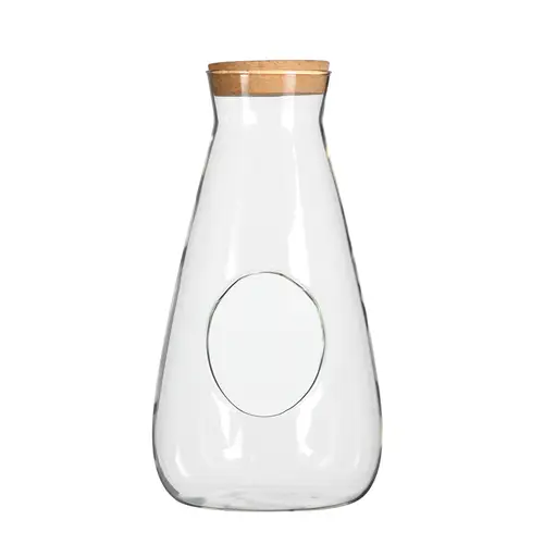 Glas Flasche mit Kork D14cm H27cm