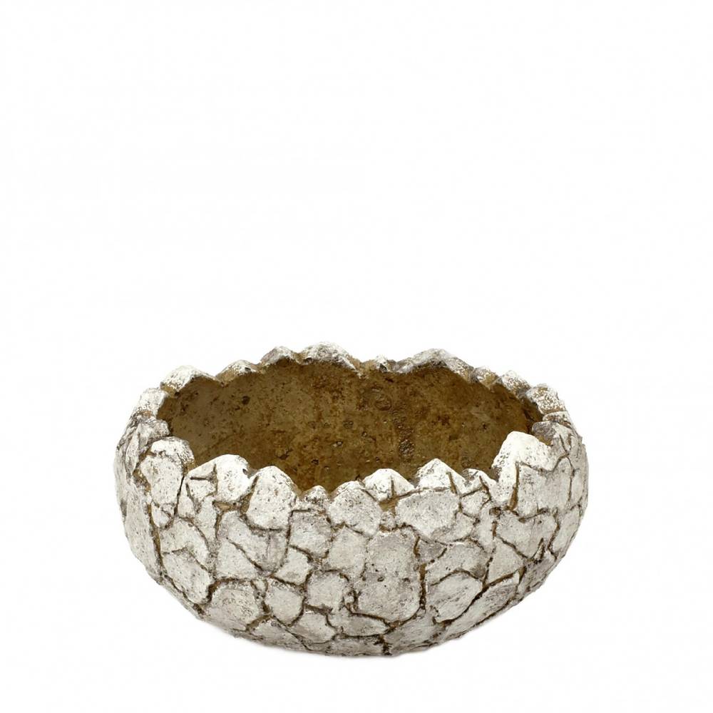 Keramik Schale Ei weiss 16.5x13x08.5cm