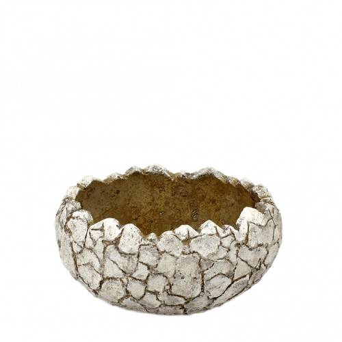 Keramik Schale Ei weiss 16.5x13x08.5cm