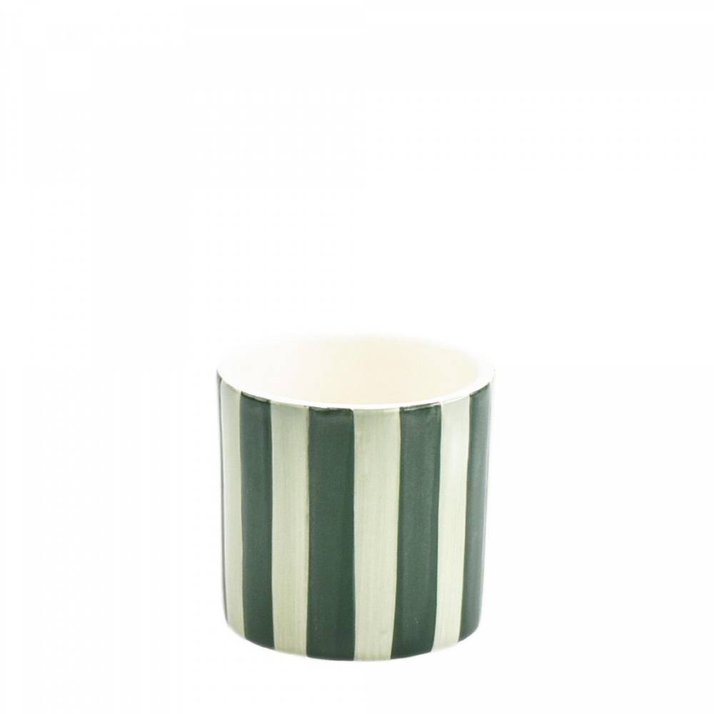 Keramik Übertopf Zylinder Circus grün D07cm H07cm
