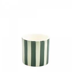 Keramik Übertopf Zylinder Circus grün D07cm H07cm