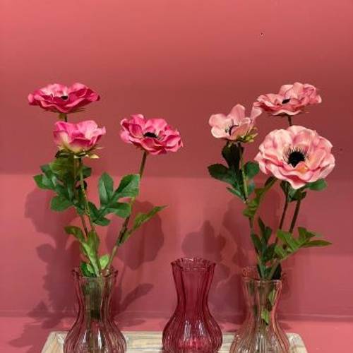 Glas Vase Marone rosa mix D09cm H15cm