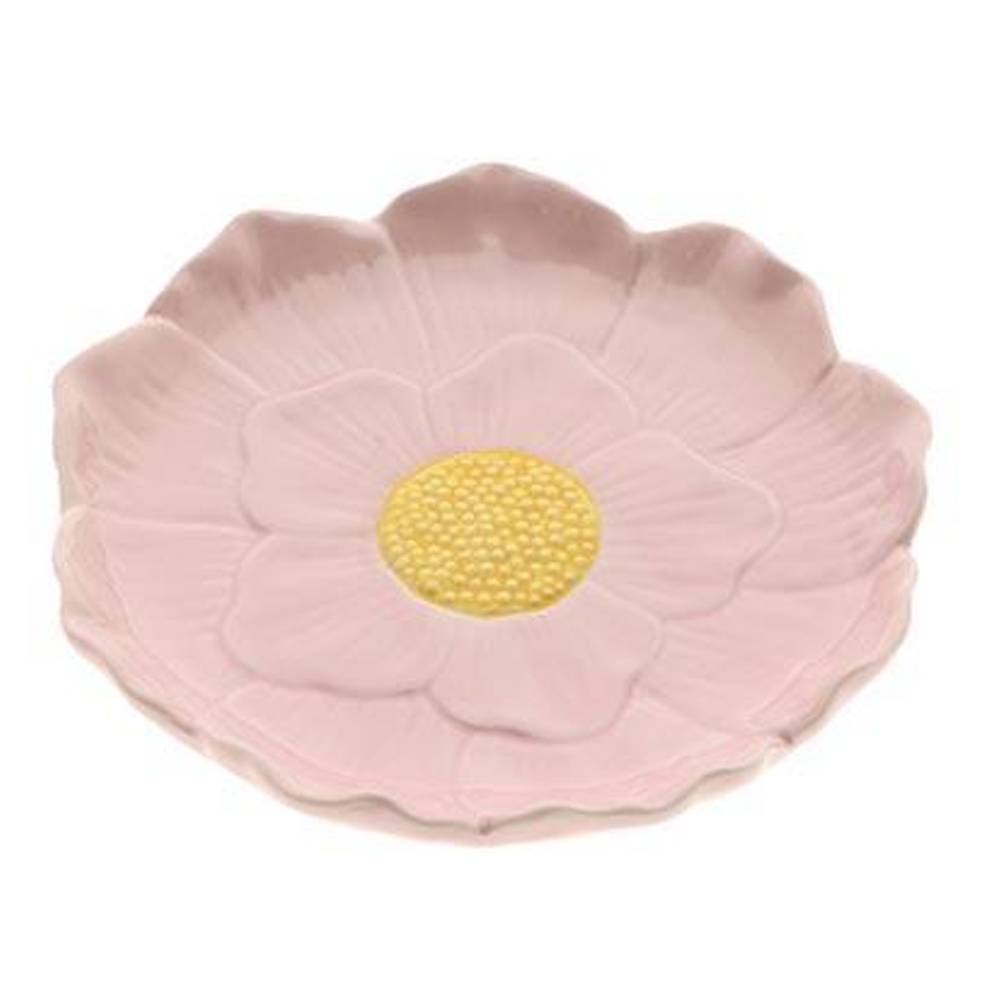 Keramik Teller Blume rosa D19.5cm H02.5cm