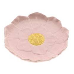Keramik Teller Blume rosa D19.5cm H02.5cm