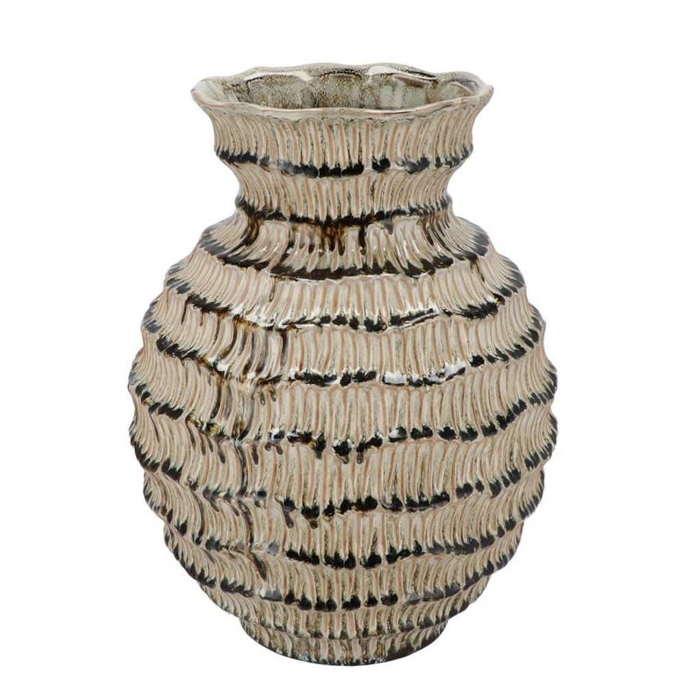 Keramik Vase Loui Structure grün 25x25x34cm