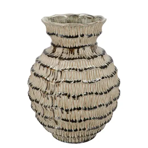 Keramik Vase Loui Structure grün 25x25x34cm