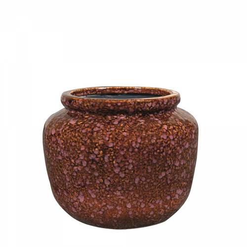 Keramik Übertopf Kelsey braun D21cm H17cm
