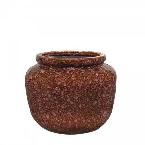 Keramik Übertopf Kelsey braun D21cm H17cm