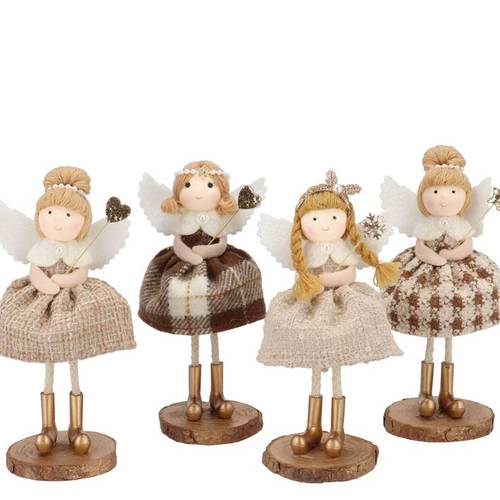 Deko Mädchen Stehend Loulou mix braun 06x10x17cm