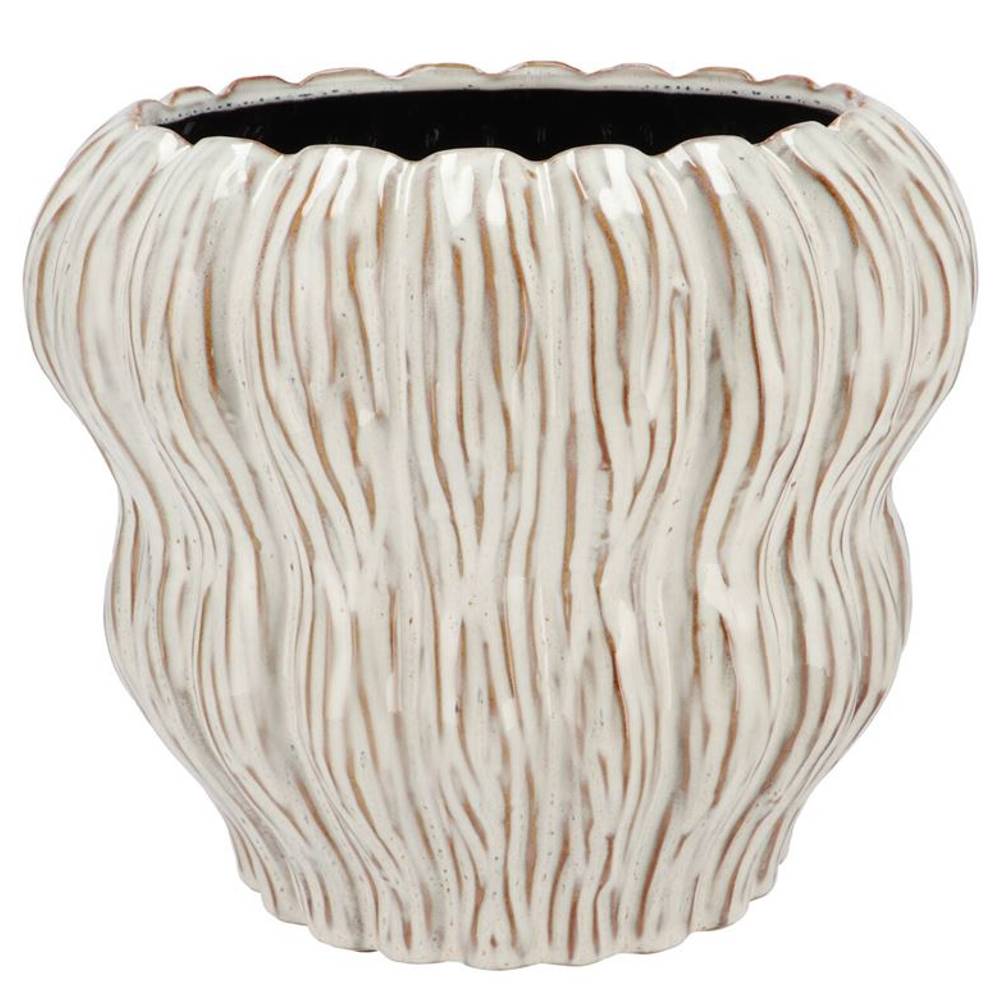 Keramik Übertopf Lima Bubble weiss 28x28x26cm