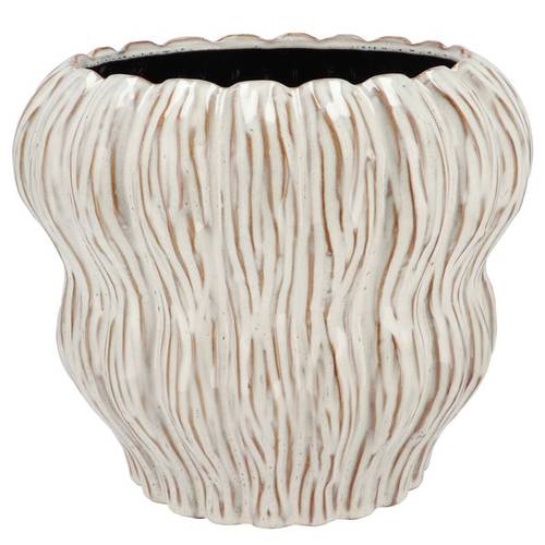 Keramik Übertopf Lima Bubble weiss 28x28x26cm