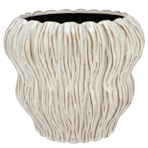 Keramik Übertopf Lima Bubble weiss 28x28x26cm