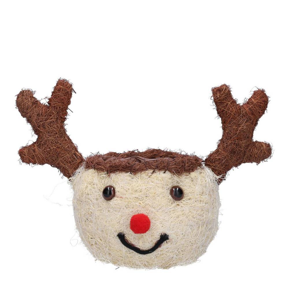 Übertopf Rentier natur 27x15x11cm 