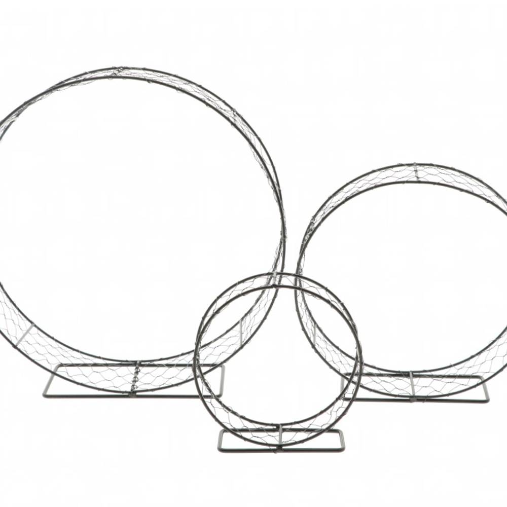 Ständer Ring 3/Set Metall schwarz D38cm H39cm