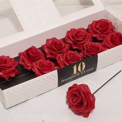 Seiden Wachs Rose Cherry rot D12cm (282)
