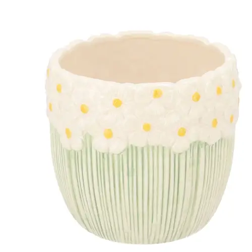 Keramik Übertopf Jane weiss 15x15x13cm