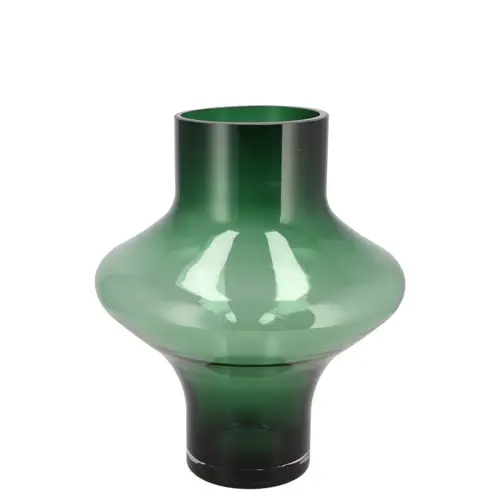 Glas Vase Filou grau/grün D17cm H20cm