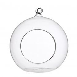 Glas Dekoball+Loch D12cm H13cm