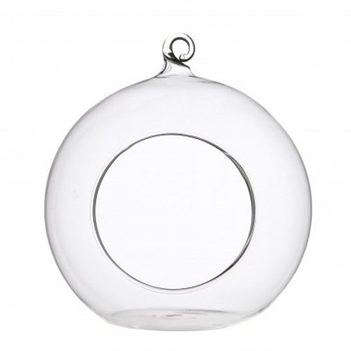 Glas Dekoball+Loch D12cm H13cm