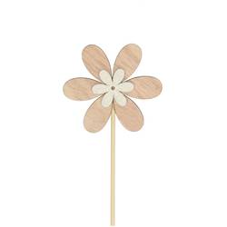 Blume auf Stab weiss D07cm L50cm