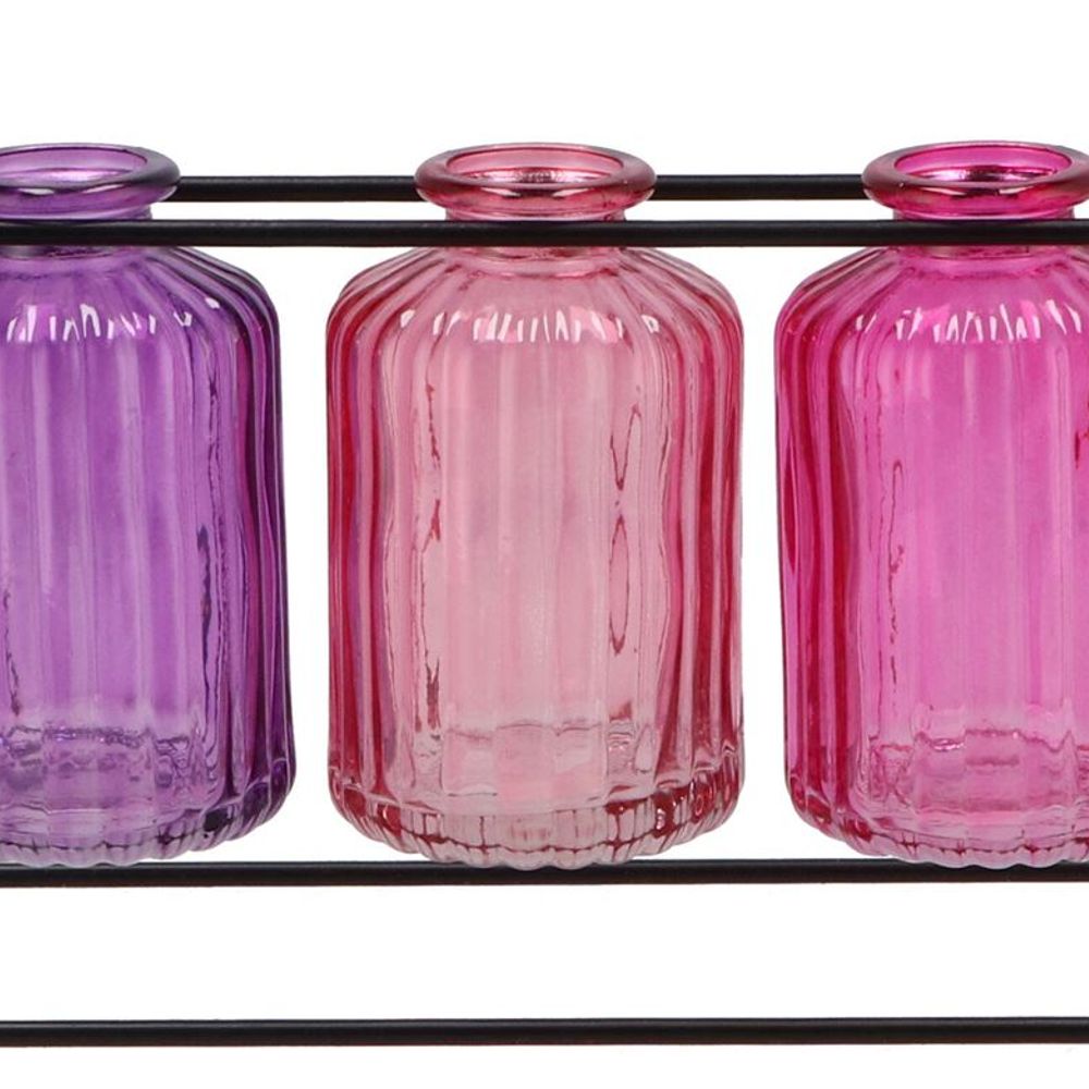 Glas Flasche/Reck Karakum pink mix 22x8x12cm