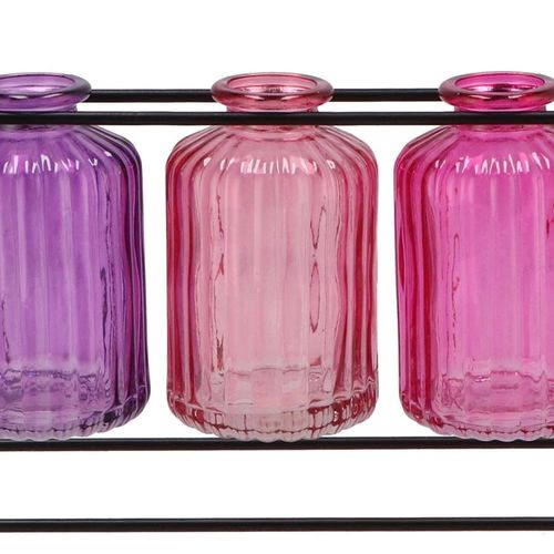 Glas Flasche/Reck Karakum pink mix 22x8x12cm