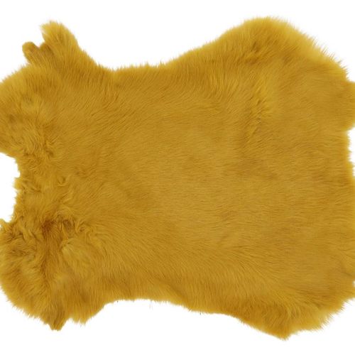 Pelz Deko Ockergelb L47cm B36cm