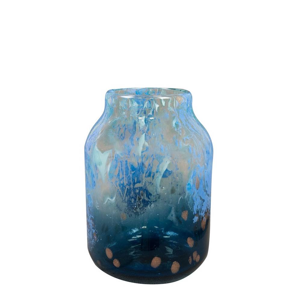Glas Vase Asha blau D17 H24cm