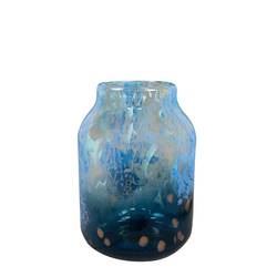 Glas Vase Asha blau D17 H24cm