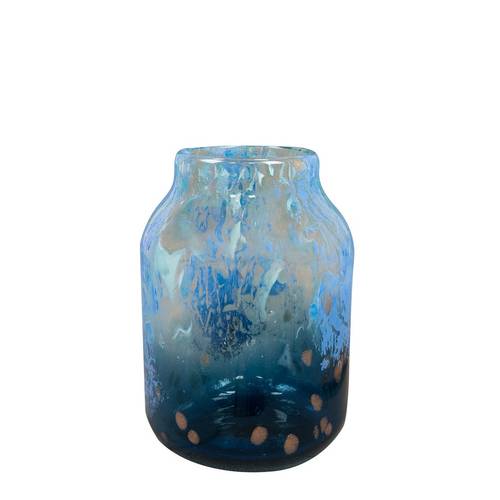 Glas Vase Asha blau D17 H24cm