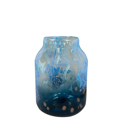Glas Vase Asha blau D17 H24cm