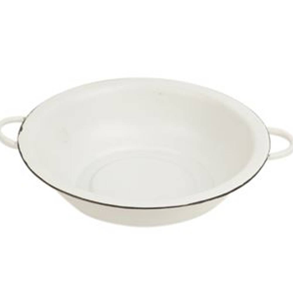 Zink Schale weiss D34.5cm H09.5cm