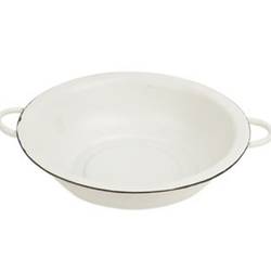 Zink Schale weiss D34.5cm H09.5cm