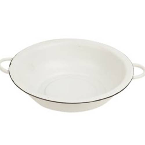 Zink Schale weiss D34.5cm H09.5cm