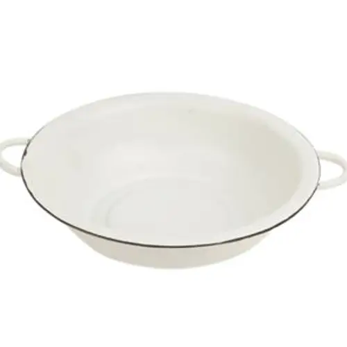 Zink Schale weiss D34.5cm H09.5cm