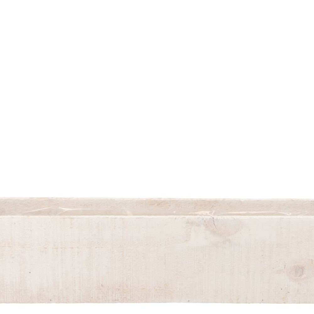 Holz Übertopf Rechteck weiss 48x11x10cm