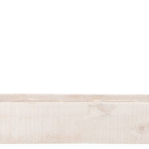 Holz Übertopf Rechteck weiss 48x11x10cm