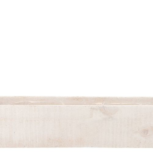 Holz Übertopf Rechteck weiss 48x11x10cm
