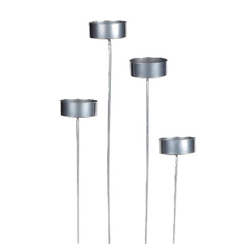 Kerzenständer auf stab silber L32cm D04.5cm