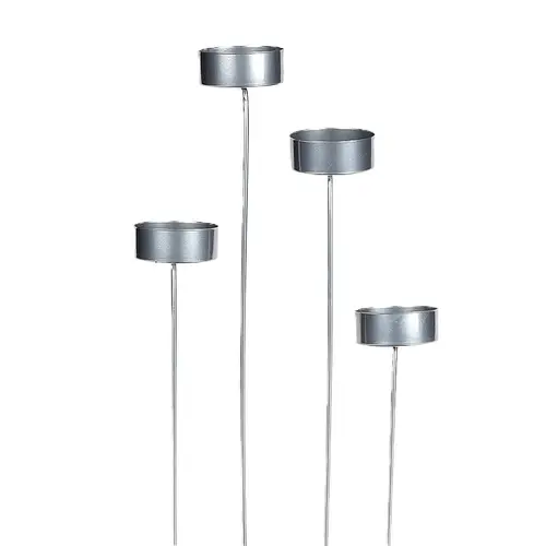 Kerzenständer auf stab silber L32cm D04.5cm