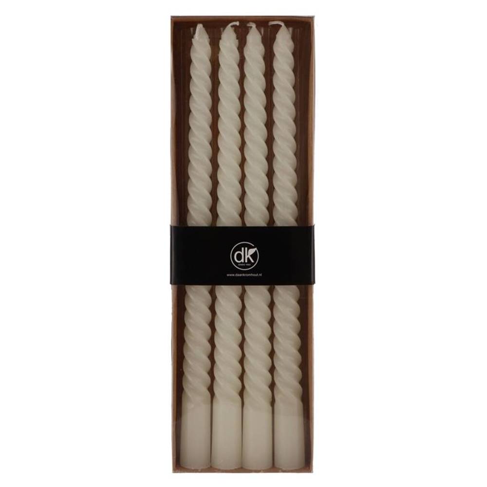 Kerze Crown Twist creme 02x30cm x4