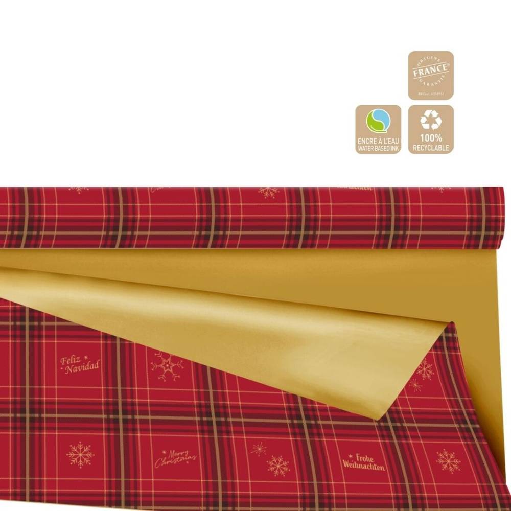 Papier Rolle 80cm 25m Duo Mat Glasgow Christmas gold