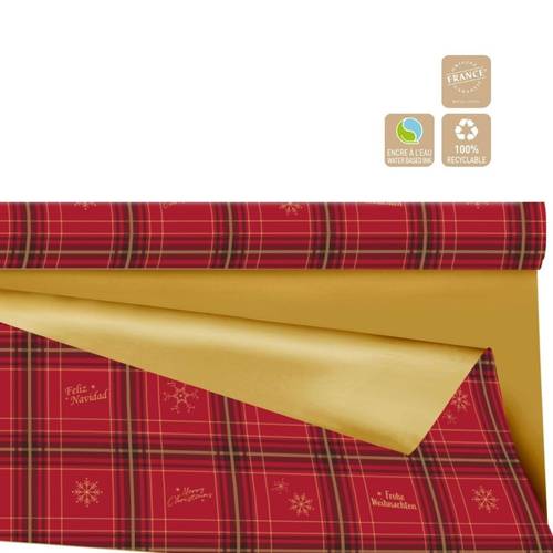 Papier Rolle 80cm 25m Duo Mat Glasgow Christmas gold