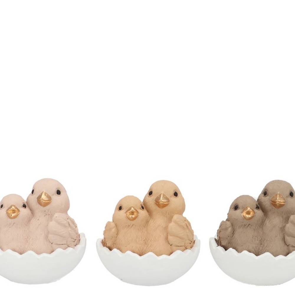 Vogel im Ei mix braun 12x11x12cm