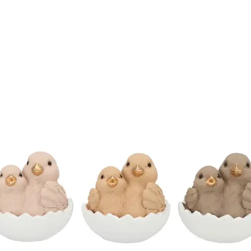 Vogel im Ei mix braun 12x11x12cm