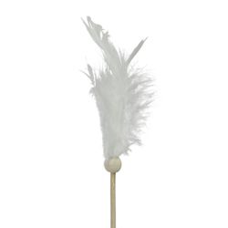 Feder auf Stab weiss 20cm 9cm