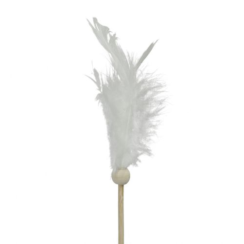 Feder auf Stab weiss 20cm 9cm